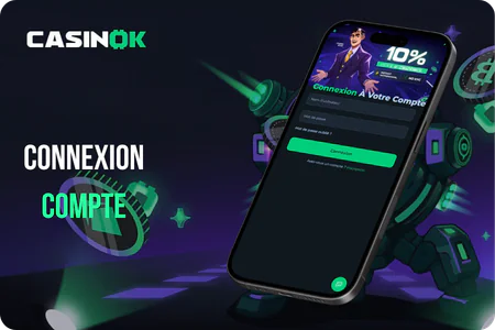 Page de connexion de CasinOK avec les champs identifiant et mot de passe sécurisés